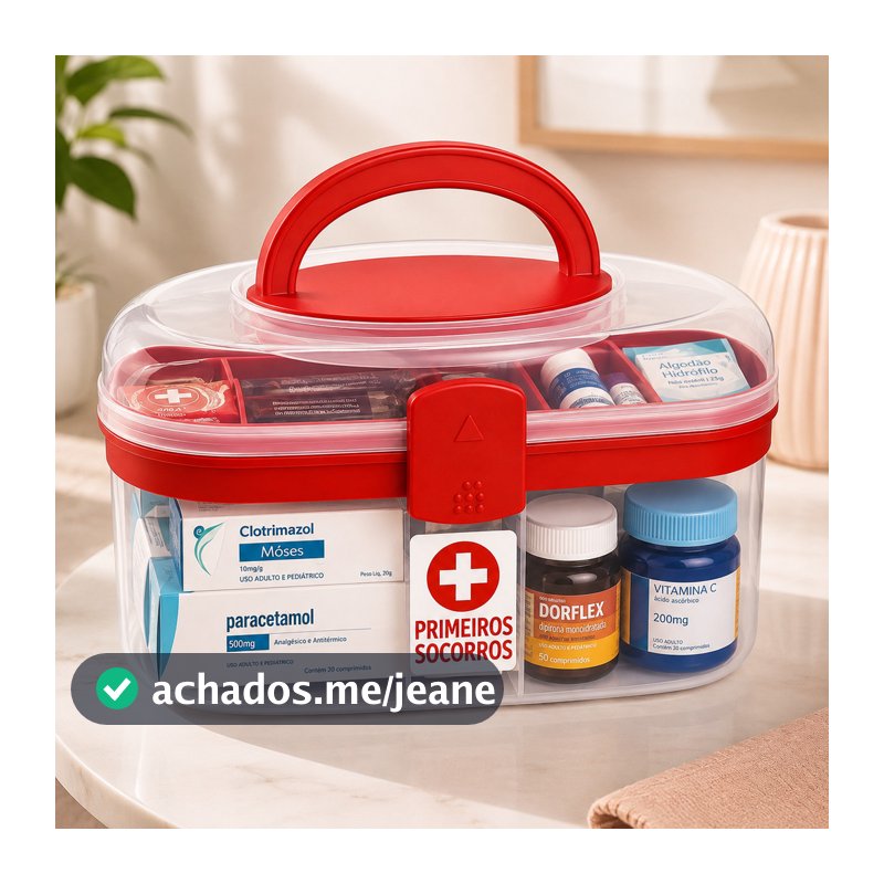 Maleta Caixa Remedios Cosmetic Box Primeiros Socorros - Tamanho Grande/Media/Pequena - Transparente