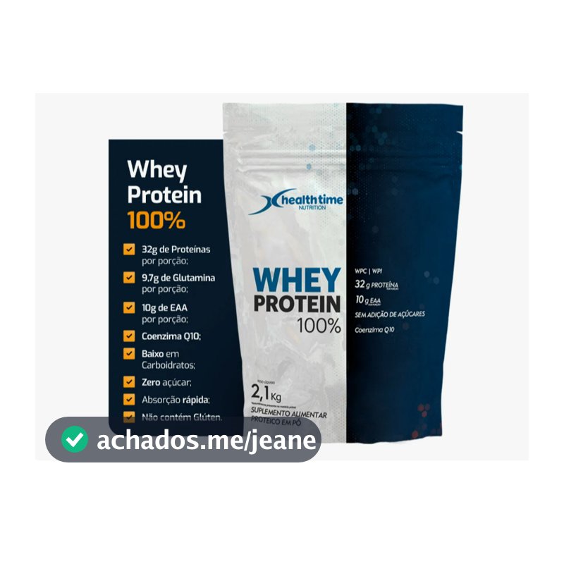 Whey Protein 100% Isolado Concentrado Healthtime 2,1kg - Refil - Custo Beneficio