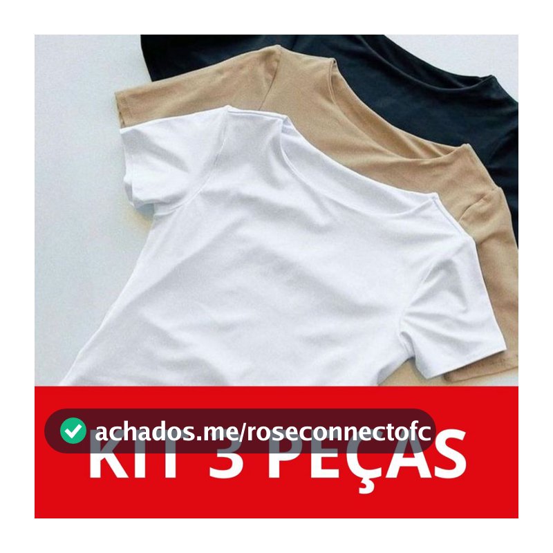 KIT 03 Body Feminino Grécia Manga Curta Suplex Básico