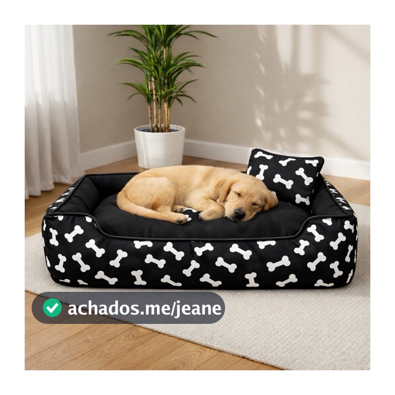 Caminha Cama Pet com Fundo impermeável com Zíper para Cão Gato Grande, Médio e Pequeno