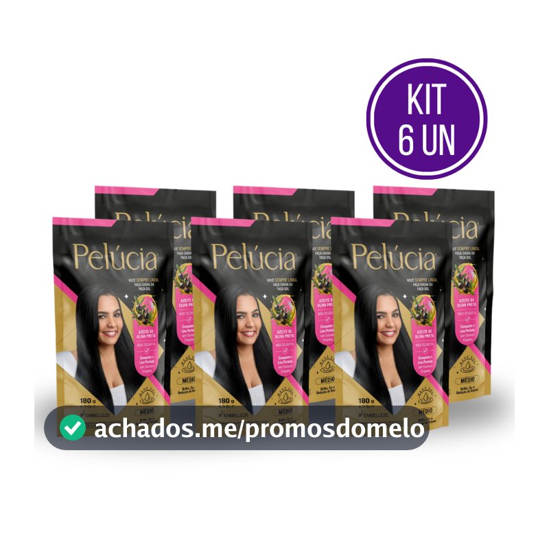 Kit 6 Alisantes Embelleze Henê Pelúcia Médio Pouch 180g