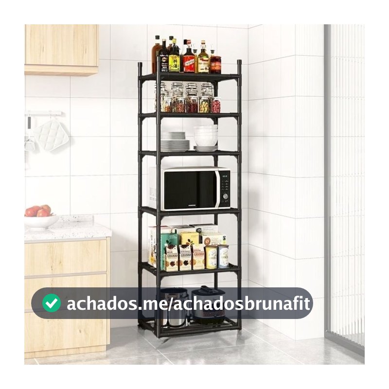 Estante 6 OU 5 Prateleiras Cozinha de Aço Multiuso Panelas Casa Sala Quarto Organizador