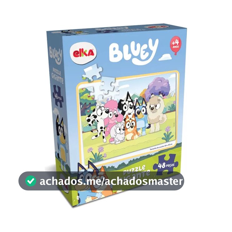 Quebra Cabeça Infantil Bluey 48 Peças Gigante Educativo Raciocínio E Diversão