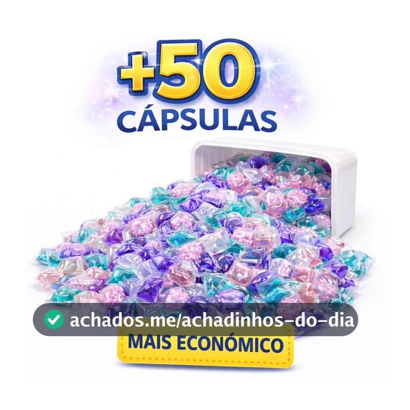 Sabão Cápsulas Lava Roupas 5em1 50un Caixa Tira Manchas