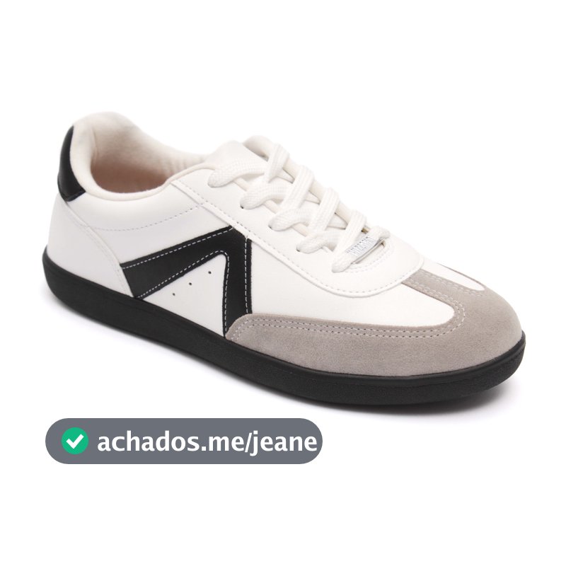 Tênis Vizzano Feminino Casual Original Branco Preto Solado Preto 1430.102