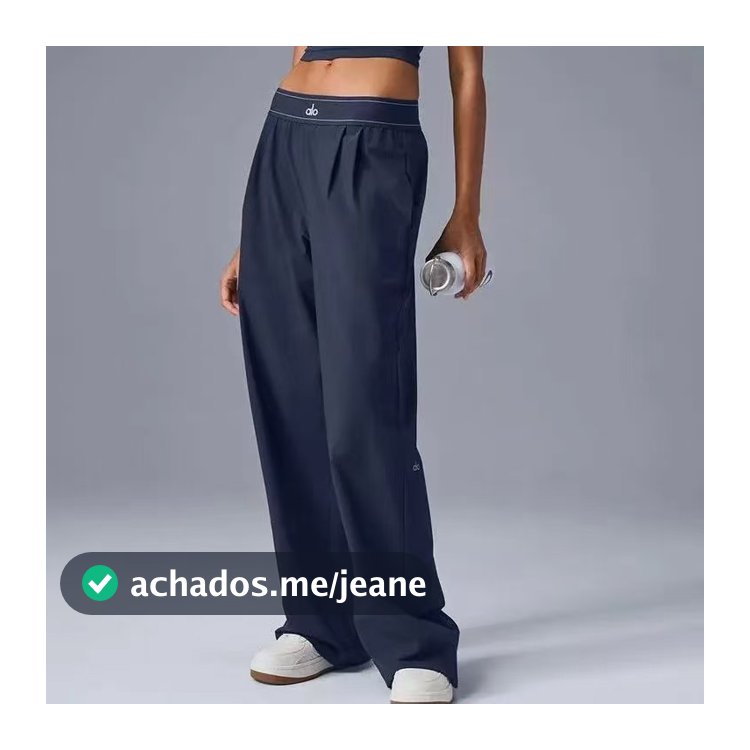 Etiqueta de perna logotipo reflexivo impresso cintura elástica tecido calças de perna larga calças soltas casuais leves