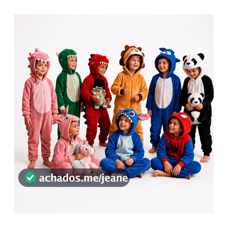 Pijama Kigurumi Infantil Personagens Fantasia