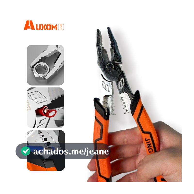 AUXOM Alicate Eletricista Multifuncional 9 Polegadas Cortador de Fio Ferramenta Profissional Alicate