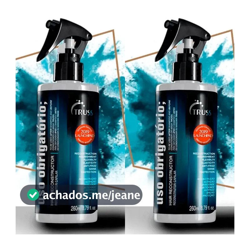 2 Uso Obrigatório Truss 260ml Tratamento Reconstrutor Protetor Térmico Restauração