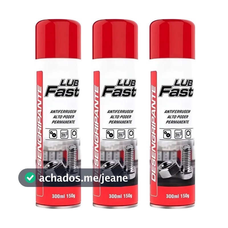 Kit 03 Lubrificantes Antiferrugem Desengripante Lub Fast