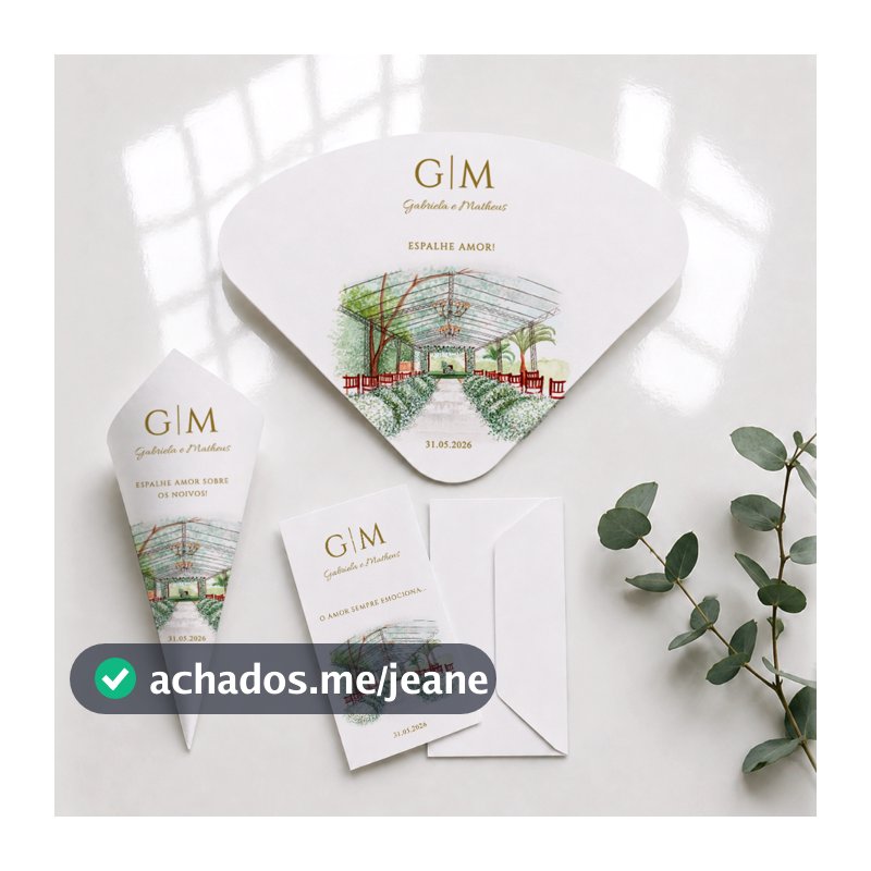 Kit Lenços Lágrimas de Alegria Ventarolas Leques e Cones de Pétalas Personalizado Casamento Aquarela