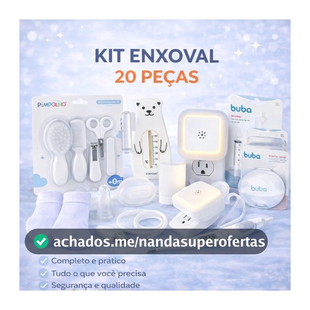 Kit Enxoval Bebê 20 Peças Completo Higiene e Cuidados Recém-Nascido