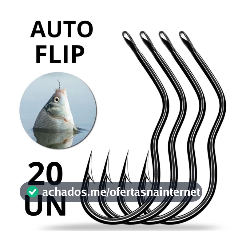 Anzol Auto Flip Fisgada Automática 20 unidades Tilápia | Tucunaré | Traíra | Pesqueiro