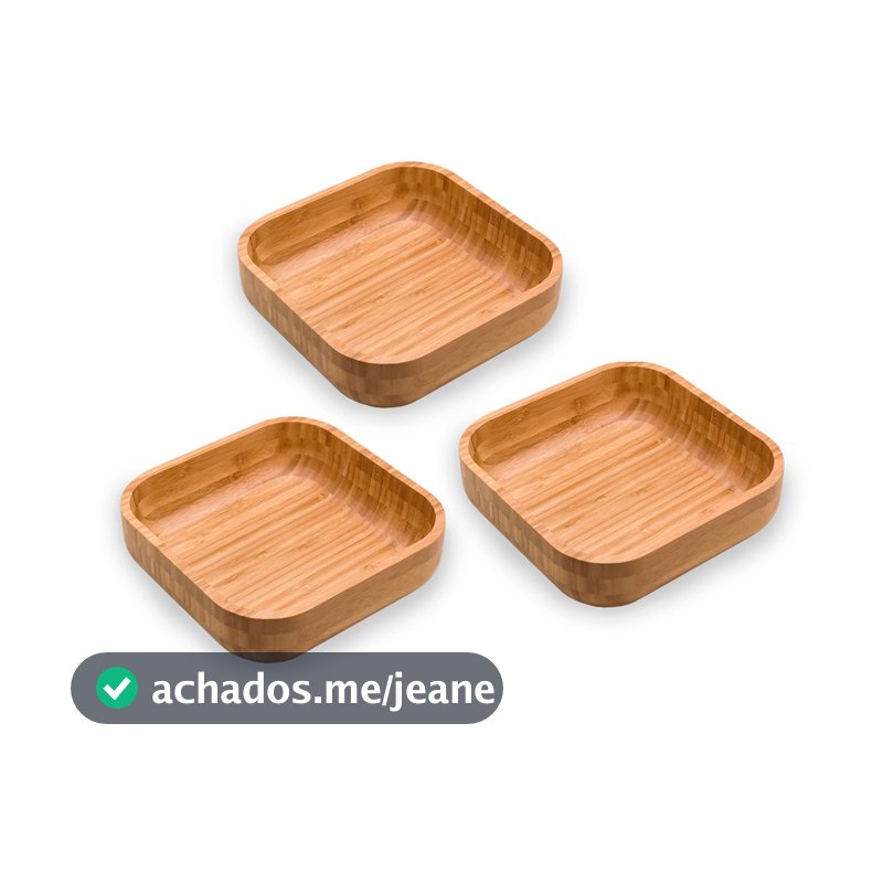 Kit 3 Bowls Quadrados de Bambu - Oikos