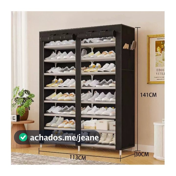 Sapateira Organizador 9 Prateleiras Duplo Dobrável 9 Andares Duplo Com Capa Cabe 54 Pares Sapatos