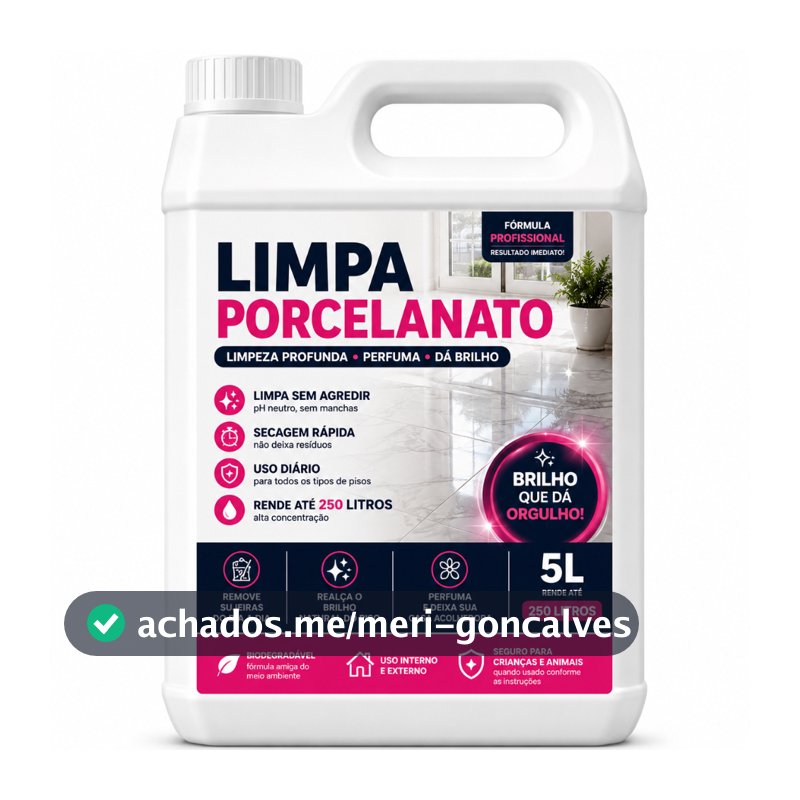 Limpa Porcelanato 5L Profissional Com Aroma Limpa Pisos Delicados Nao Mancha