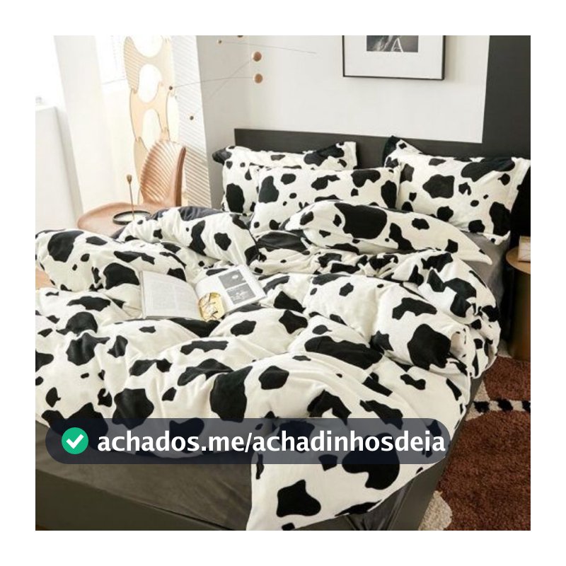 Edredom de vaquinha casal - edredom de vaquinha fofo - edredom solteiro vaquinha - edredom Queen vaquinha