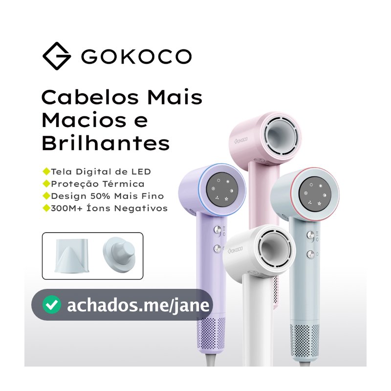 GOKOCO Secador de Cabelo de Alta Velocidade Secador de Cabelo Profissional 1500W Alta Velocida de 2Minutos Secagem Rápid