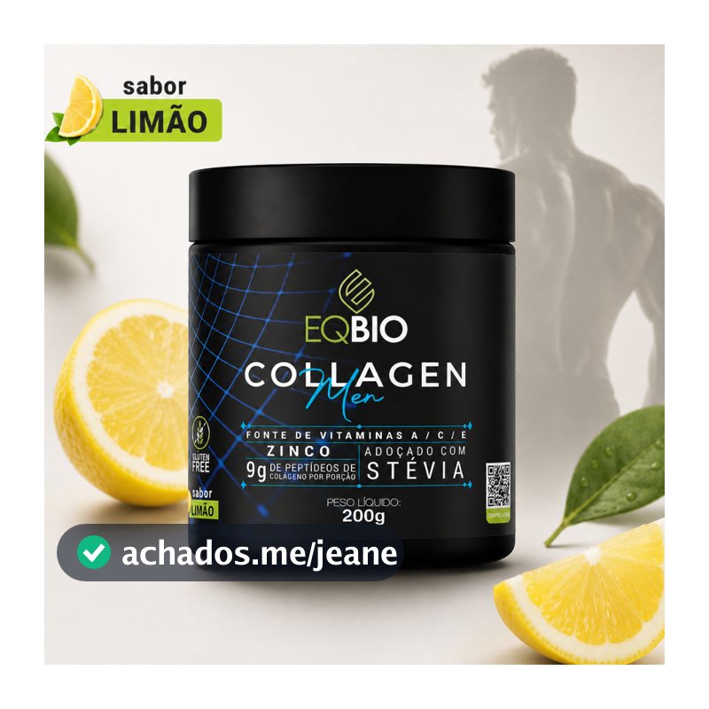 Colágeno + Zinco + Matcha | Sabor Limão | 200g | Collagen Men BioEquilibrium