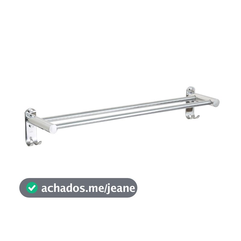 Lumai Toalheiro Duplo Parede Inox 304 Porta Toalha Banheiro Cromado 2 Barras 57cm Suporte Toalhas