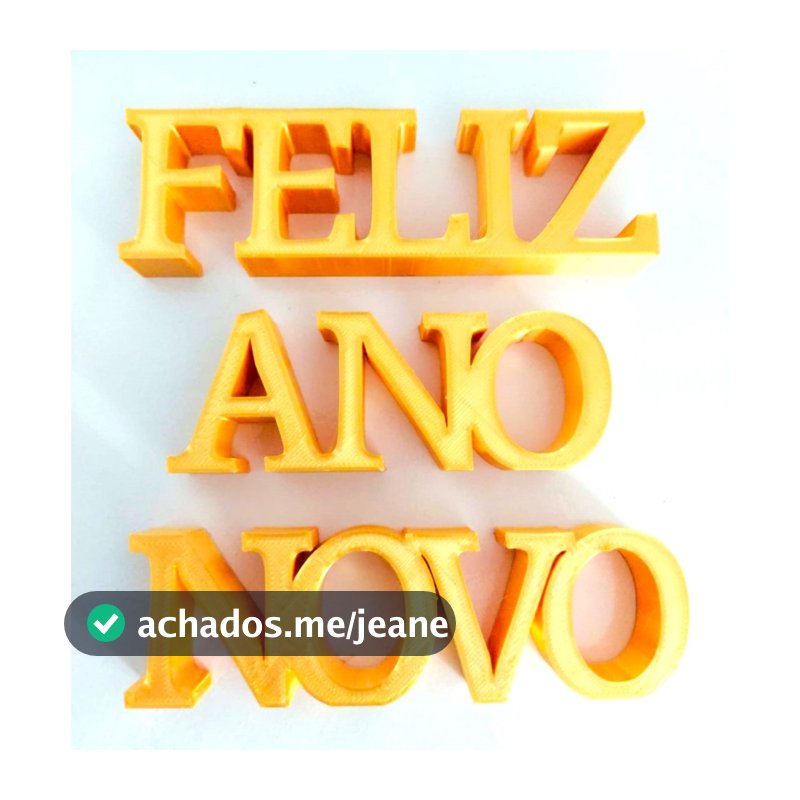 Enfeite Letreiro Feliz Ano Novo - Decoração de Reveillon