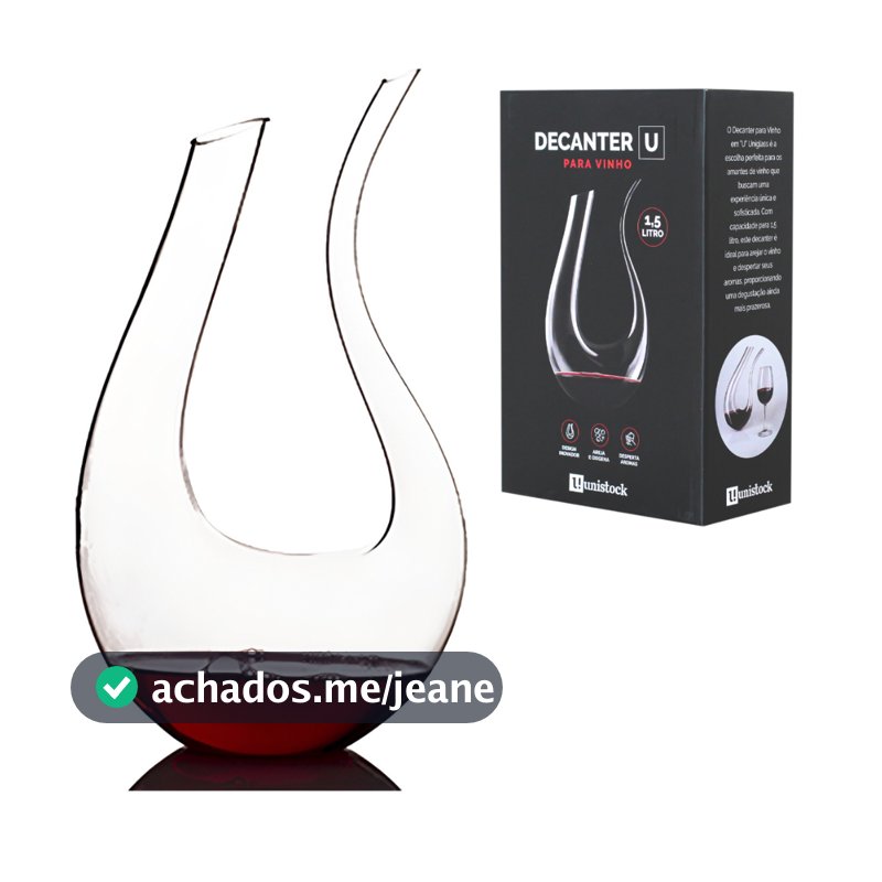 Decantador de Vinho 1500 ml em Vidro Ecológico – Formato Cisne - Decanter Aerador Luxo para Vinhos Tintos