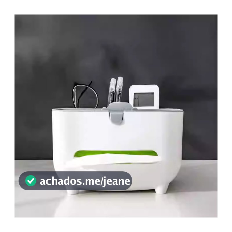 Caixa de Lenços Multifuncional Organizador de Mesa com Suporte para Celular Materia PP Resistente à Água e Durável