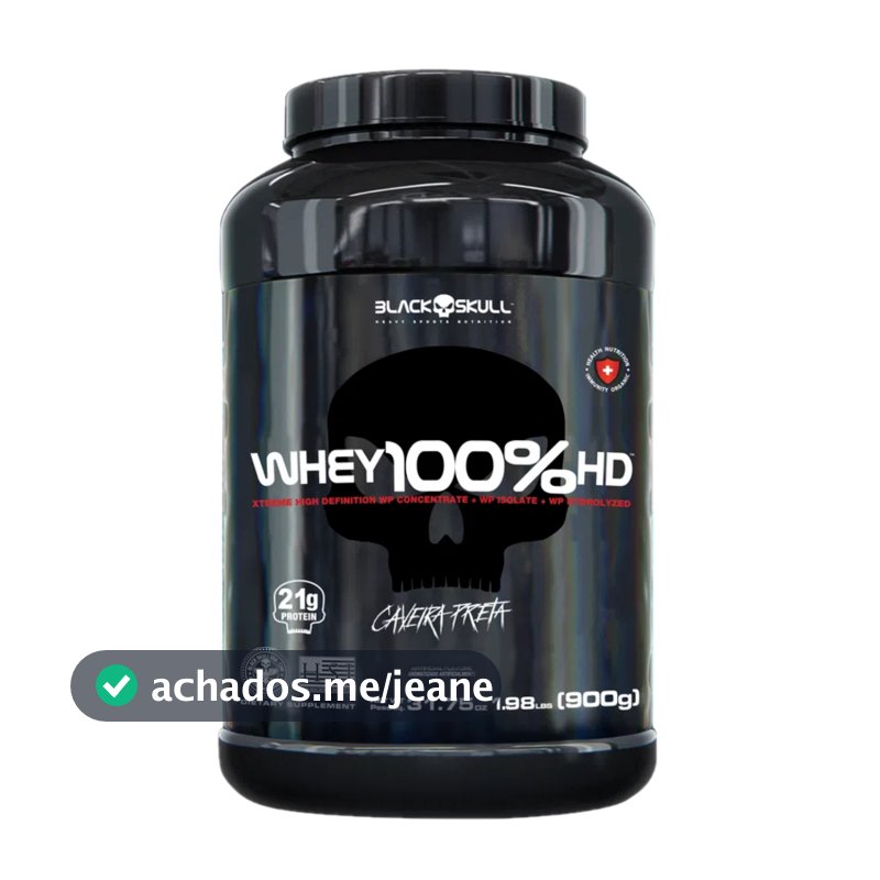 WHEY 100% HD BLACK SKULL - 900G (WPC, WPI E WPH)