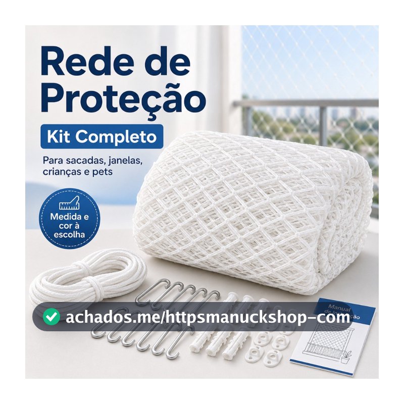 Kit Completo Rede Tela De Proteção Para Sacadas Janelas Gatos Crianças Pets
