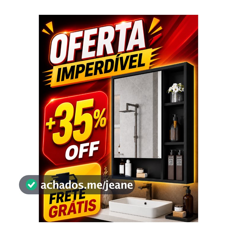 LIQUIDA!!!   Armário Banheiro com Espelheira Porta Selene - Várias Cores