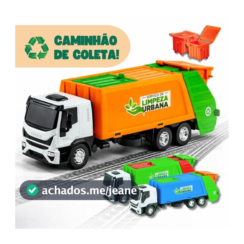 Caminhão de Lixo Iveco Caminhão Iveco Brinquedo Coleta de Lixo Caminhão de Lixo Grande Infantil