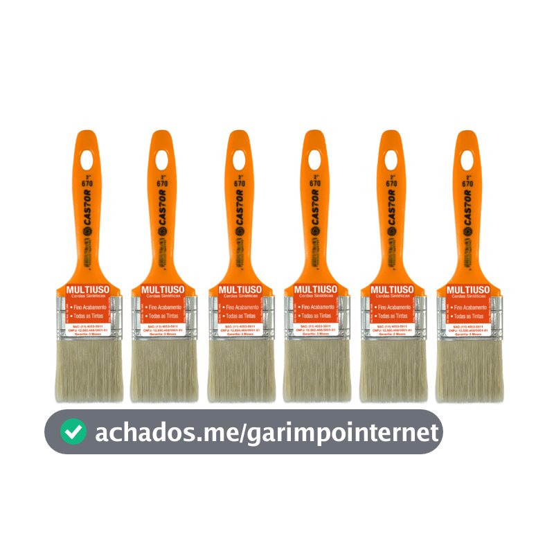Kit 6 Trinchas 2 Polegadas Seda Plus Série 670 - Castor