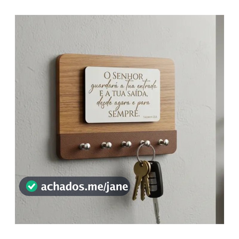 Porta Chaves em MDF com Acabamento em Couro e Frases Personalizadas