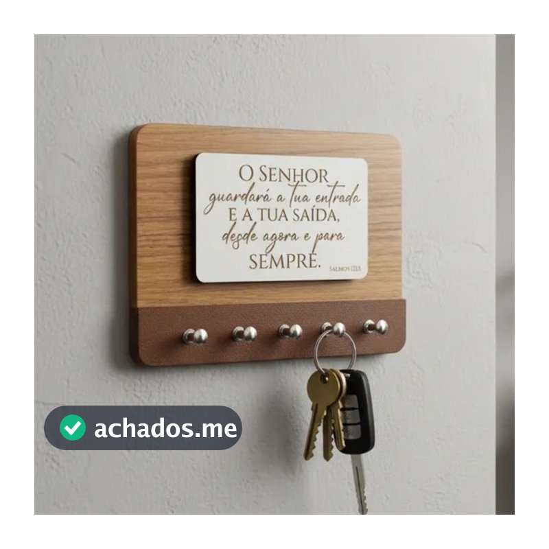 Porta Chaves em MDF com Acabamento em Couro e Frases Personalizadas