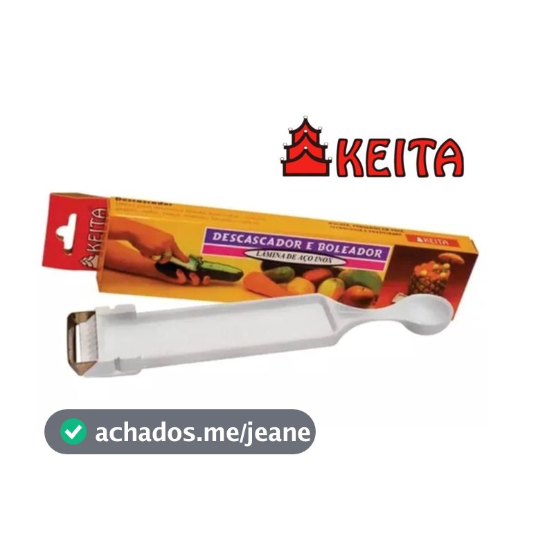 Descascador Furador Para Frutas Legumes Batatas 2 Em 1 Aço Inox Keita 16,5X3,6CM Boleador Boleadores