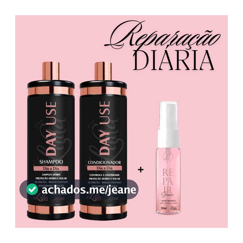 Shampoo Condicionador 500 ml  e Reparador de pontas  30 ml Reparação maxima  Tratamento e manutenção
