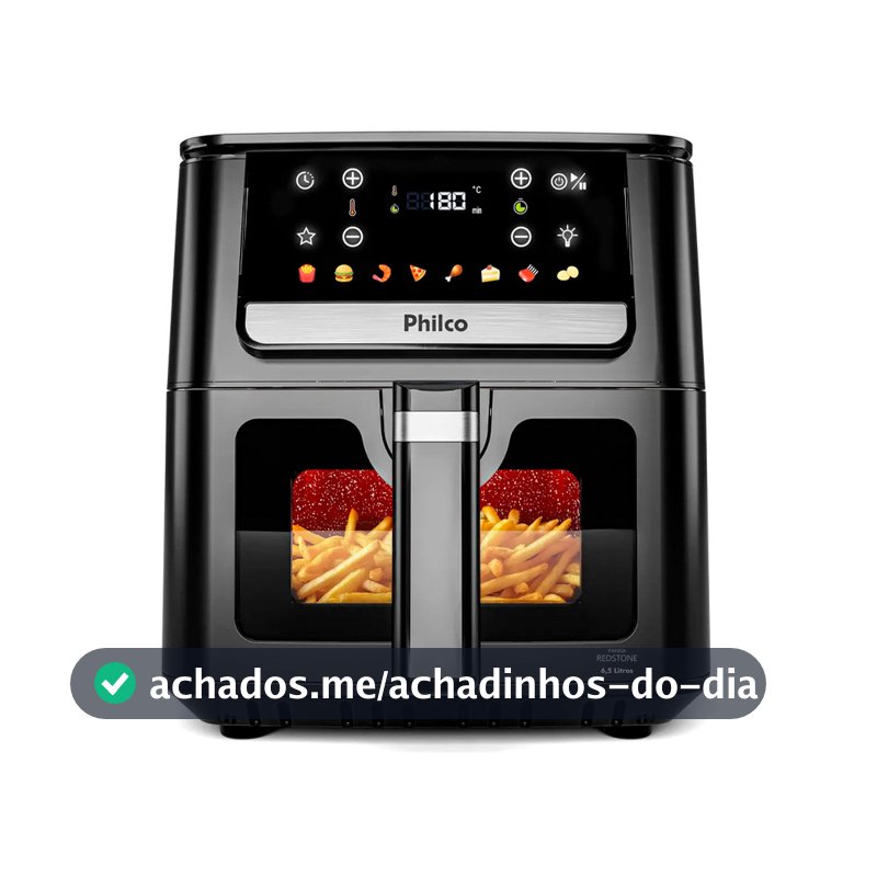 Air Fryer Philco Visor Glass 6,5 Litros Redstone PAF65A 127v