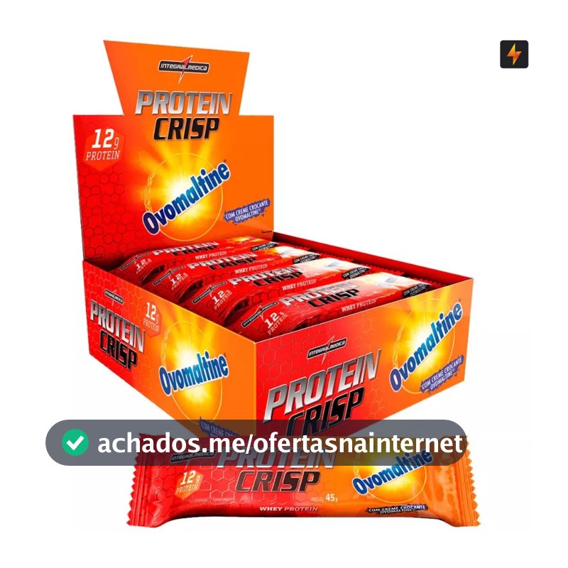 Barra De Proteína Ovomaltine Protein Crisp Bar 45g Display 12 unidades Integralmedica