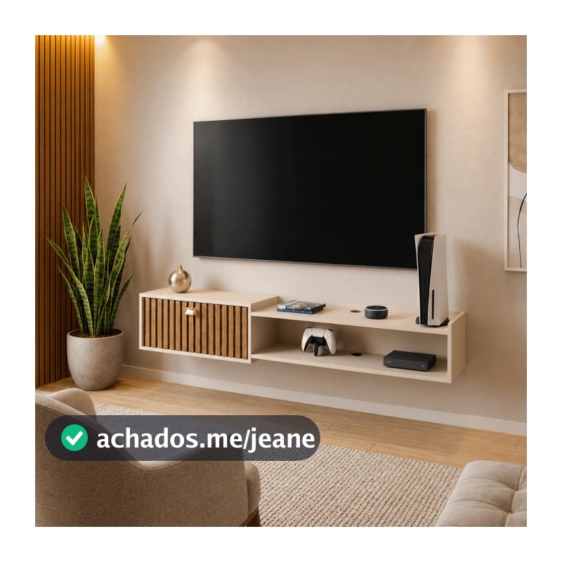 Rack Bancada Suspensa Com Porta Sala Escritório Quarto Parede TV Até 60 polegadas 180 150 120 /90 cm