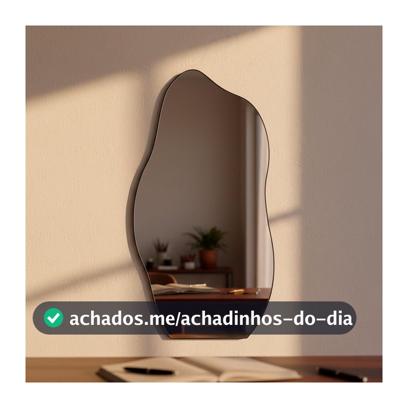 Espelho Grande de Corpo Pinterest Flame 110x60cm Moldura em Couro com Suporte de Parede Decorativo