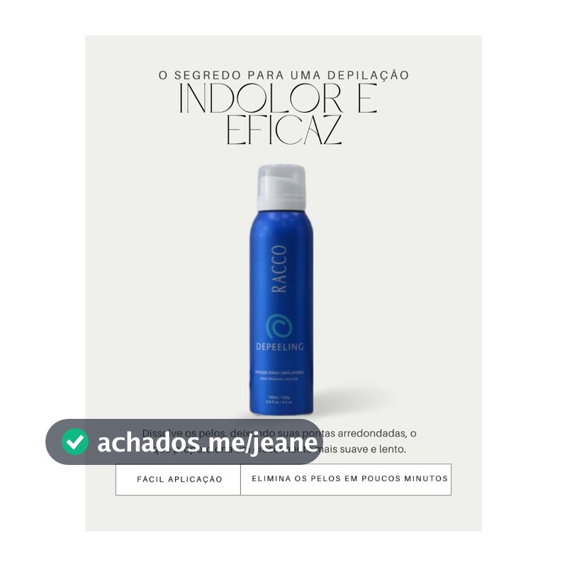 Mousse Spray Depilatório Depeeling Racco, 150ml