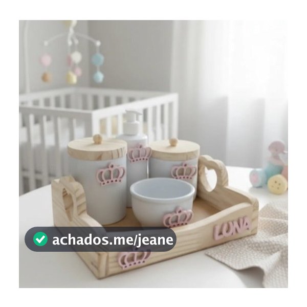 Kit Higiene Bebê Porcelana Nome Personalizado aplique menina