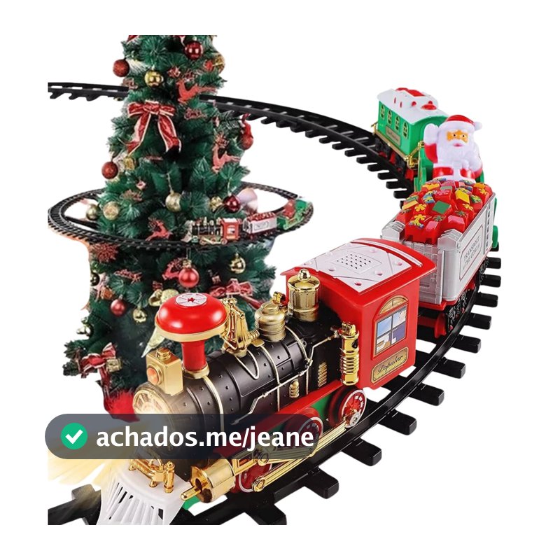 Trem Natalino Locomotiva Decoração De Arvore Natal Giratório