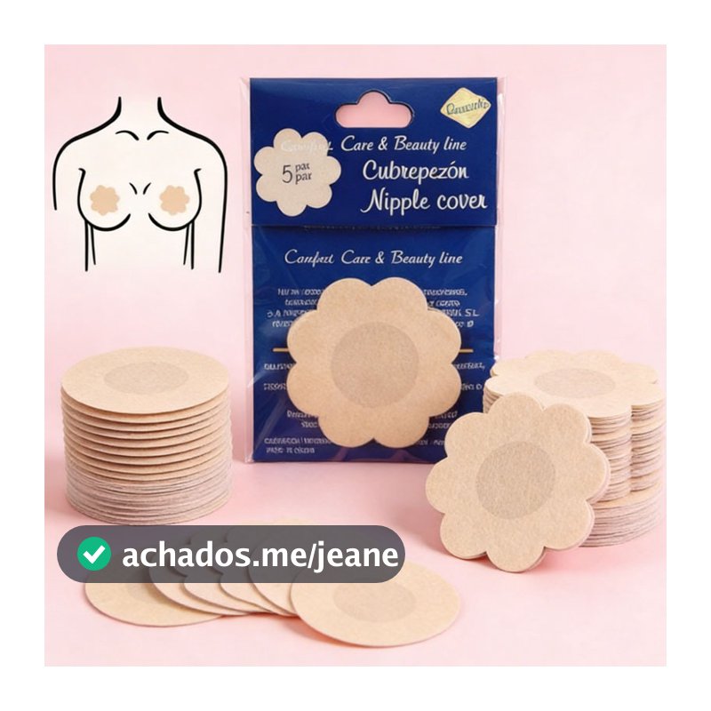 100/50/10 Tapa-Seios Invisível Adesivo Protetor com 7,5cm de Diâmetro para Tampar Mamilos/Aureola/5PARES