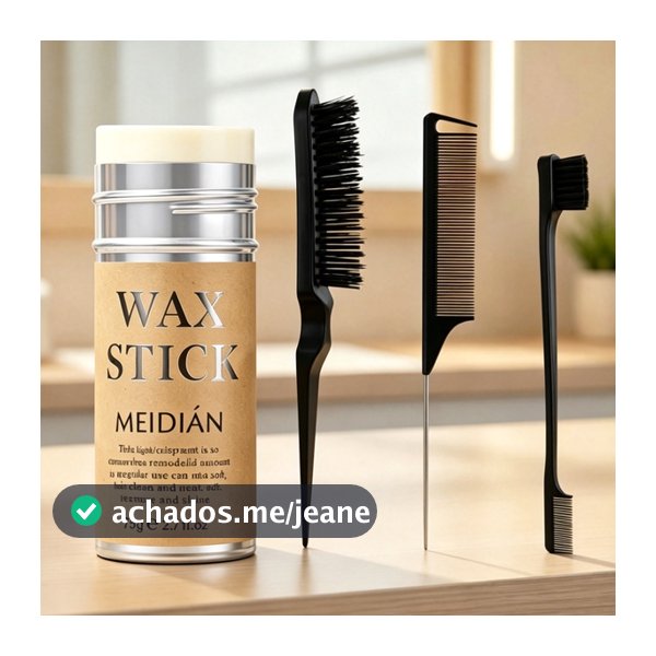 Hair Wax Stick 75G Bastão De Cera Capilar Para Modelar + Kit Pente Salon 3 Peças