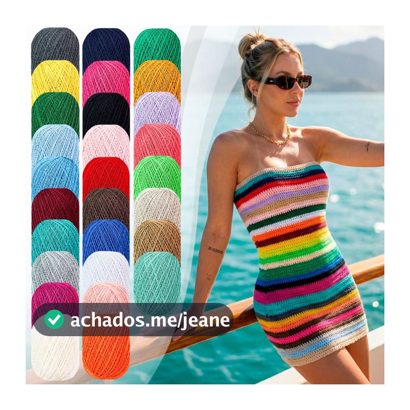 Barbante Malu 8/4 Colorido Fio Tex 295 Linha Crochê Artesanato Tricô Algodão Escolha a Cor Criativo
