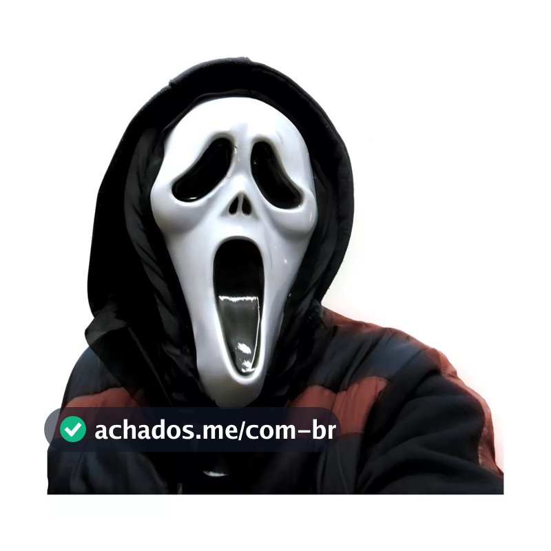 Máscara Pânico Ghost face Fantasma de Terror com Capuz Halloween Fantasia Assustadora Cosplay Adulto Infantil