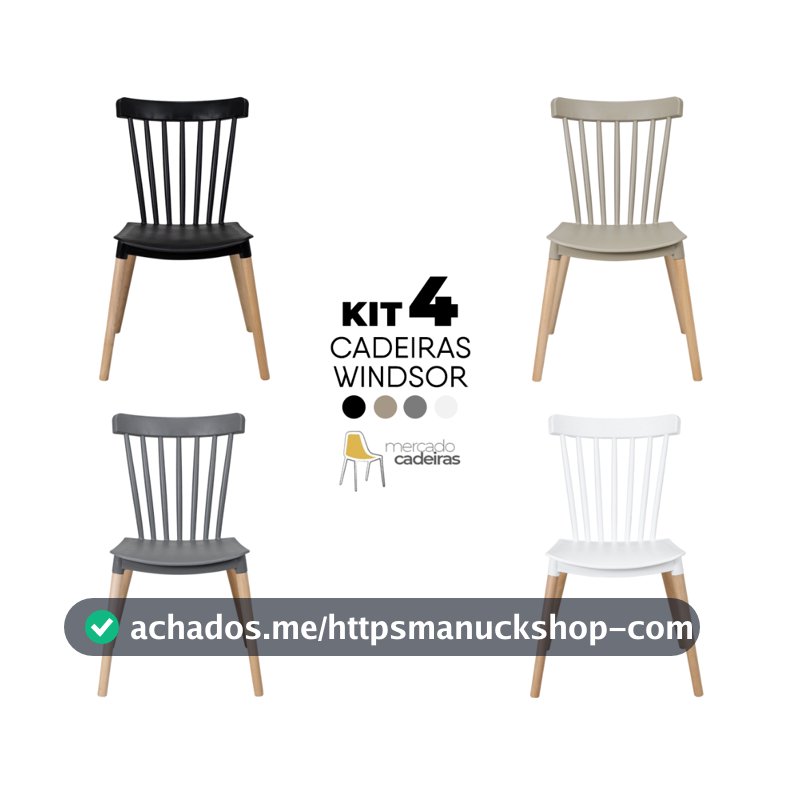 Kit 4 Cadeiras Windsor Coloridas para Sala de Jantar Varanda Gourmet e Eventos