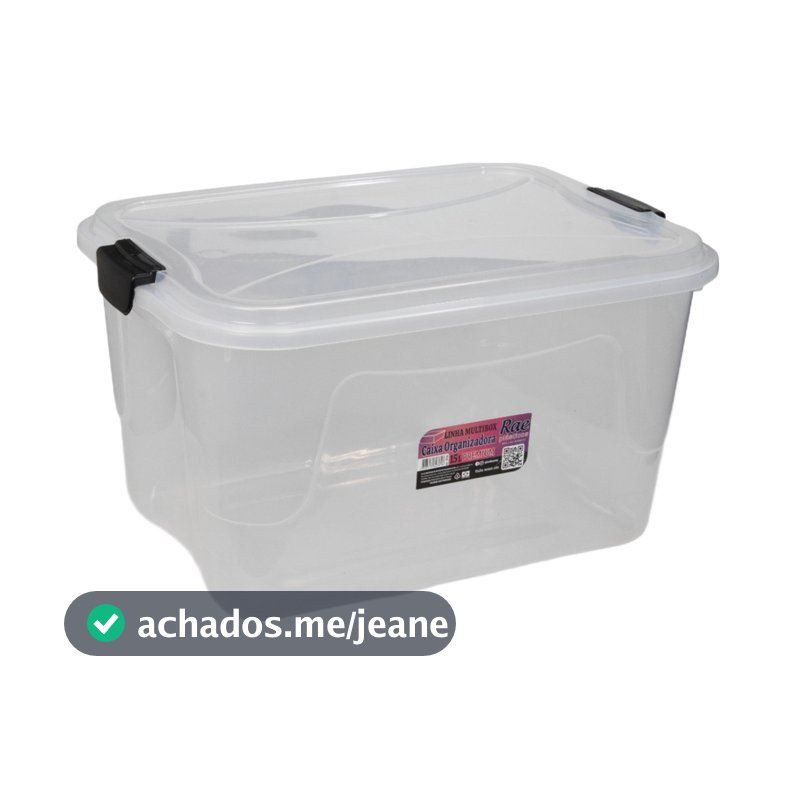 Caixa Organizadora Transparente Multibox 15L Com Tampa E Trava