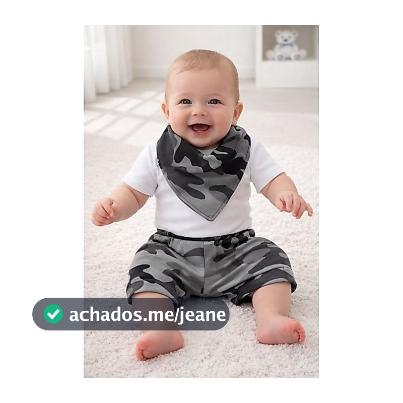 Conjunto Bebê Camuflado Bandana